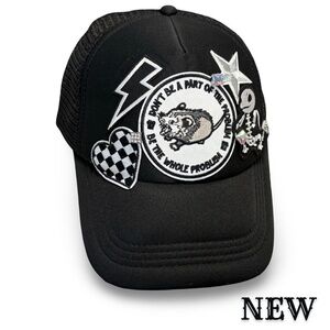 NEW TRUCKER HAT - EMBELLISHED WITH PATCHES, BLING EMBELLISHMENTS  - 🧢✨